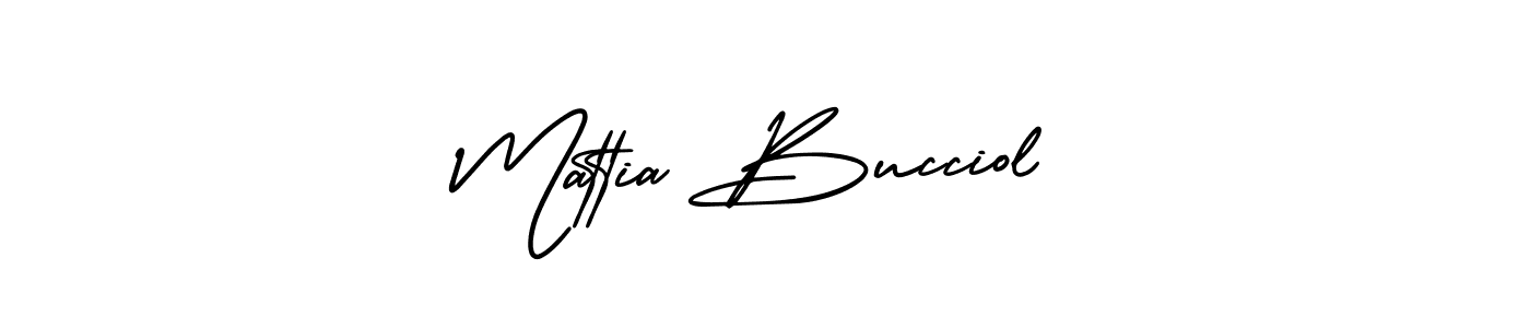 Make a short Mattia Bucciol signature style. Manage your documents anywhere anytime using AmerikaSignatureDemo-Regular. Create and add eSignatures, submit forms, share and send files easily. Mattia Bucciol signature style 3 images and pictures png