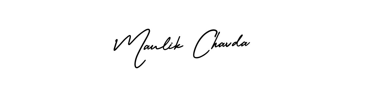 Make a short Maulik Chavda signature style. Manage your documents anywhere anytime using AmerikaSignatureDemo-Regular. Create and add eSignatures, submit forms, share and send files easily. Maulik Chavda signature style 3 images and pictures png