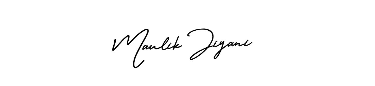 AmerikaSignatureDemo-Regular is a professional signature style that is perfect for those who want to add a touch of class to their signature. It is also a great choice for those who want to make their signature more unique. Get Maulik Jiyani name to fancy signature for free. Maulik Jiyani signature style 3 images and pictures png