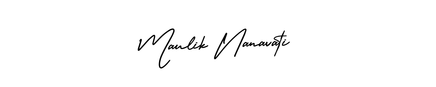 Use a signature maker to create a handwritten signature online. With this signature software, you can design (AmerikaSignatureDemo-Regular) your own signature for name Maulik Nanavati. Maulik Nanavati signature style 3 images and pictures png