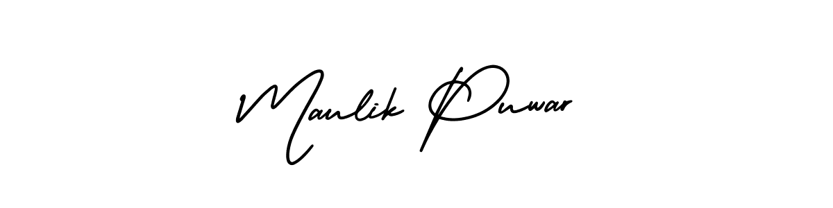 AmerikaSignatureDemo-Regular is a professional signature style that is perfect for those who want to add a touch of class to their signature. It is also a great choice for those who want to make their signature more unique. Get Maulik Puwar name to fancy signature for free. Maulik Puwar signature style 3 images and pictures png