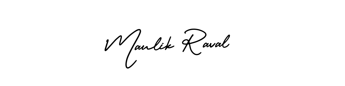 It looks lik you need a new signature style for name Maulik Raval. Design unique handwritten (AmerikaSignatureDemo-Regular) signature with our free signature maker in just a few clicks. Maulik Raval signature style 3 images and pictures png