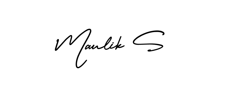 if you are searching for the best signature style for your name Maulik S. so please give up your signature search. here we have designed multiple signature styles  using AmerikaSignatureDemo-Regular. Maulik S signature style 3 images and pictures png