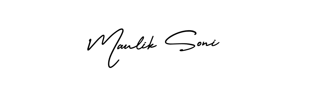 Also You can easily find your signature by using the search form. We will create Maulik Soni name handwritten signature images for you free of cost using AmerikaSignatureDemo-Regular sign style. Maulik Soni signature style 3 images and pictures png