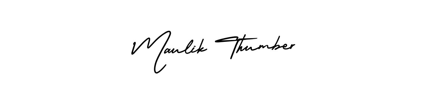 Design your own signature with our free online signature maker. With this signature software, you can create a handwritten (AmerikaSignatureDemo-Regular) signature for name Maulik Thumber. Maulik Thumber signature style 3 images and pictures png