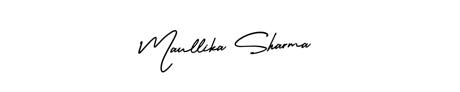 Make a beautiful signature design for name Maullika Sharma. With this signature (AmerikaSignatureDemo-Regular) style, you can create a handwritten signature for free. Maullika Sharma signature style 3 images and pictures png