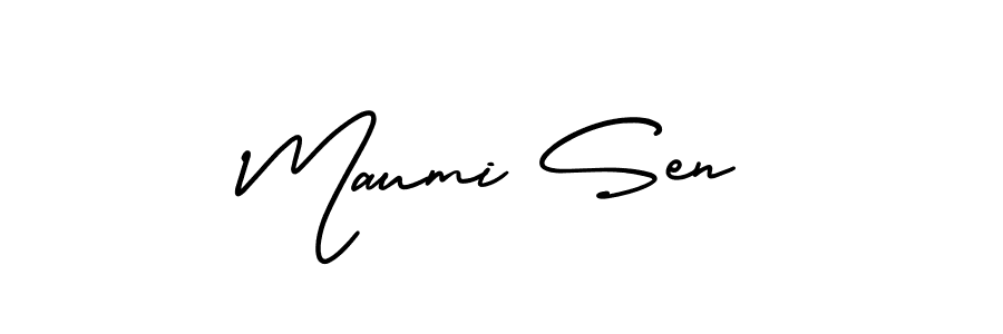 How to Draw Maumi Sen signature style? AmerikaSignatureDemo-Regular is a latest design signature styles for name Maumi Sen. Maumi Sen signature style 3 images and pictures png