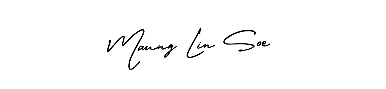 It looks lik you need a new signature style for name Maung Lin Soe. Design unique handwritten (AmerikaSignatureDemo-Regular) signature with our free signature maker in just a few clicks. Maung Lin Soe signature style 3 images and pictures png