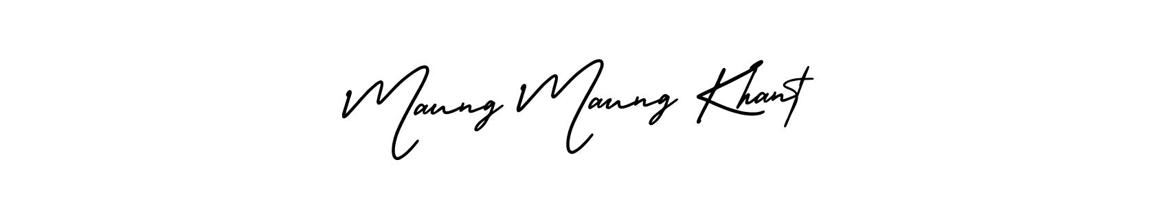 It looks lik you need a new signature style for name Maung Maung Khant. Design unique handwritten (AmerikaSignatureDemo-Regular) signature with our free signature maker in just a few clicks. Maung Maung Khant signature style 3 images and pictures png