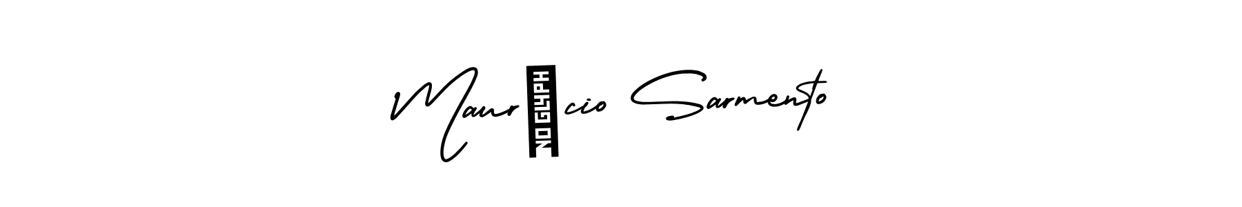 You can use this online signature creator to create a handwritten signature for the name Maurício Sarmento. This is the best online autograph maker. Maurício Sarmento signature style 3 images and pictures png