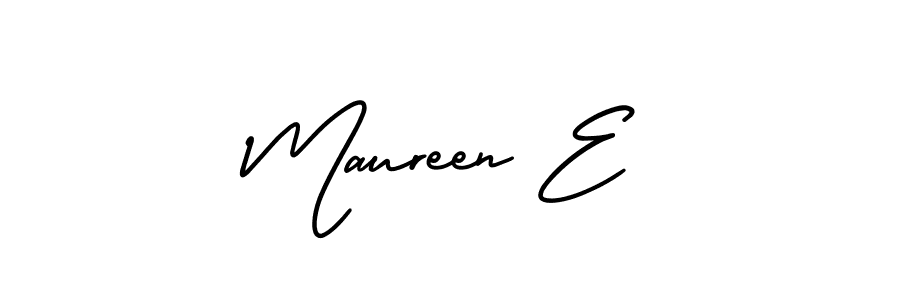 Create a beautiful signature design for name Maureen E. With this signature (AmerikaSignatureDemo-Regular) fonts, you can make a handwritten signature for free. Maureen E signature style 3 images and pictures png