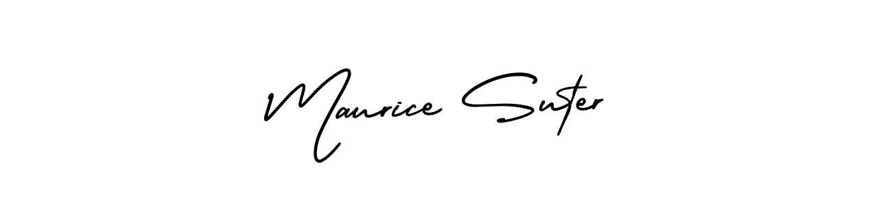 The best way (AmerikaSignatureDemo-Regular) to make a short signature is to pick only two or three words in your name. The name Maurice Suter include a total of six letters. For converting this name. Maurice Suter signature style 3 images and pictures png