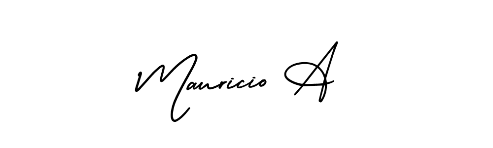 Make a beautiful signature design for name Mauricio A. With this signature (AmerikaSignatureDemo-Regular) style, you can create a handwritten signature for free. Mauricio A signature style 3 images and pictures png