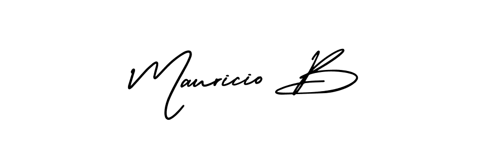 The best way (AmerikaSignatureDemo-Regular) to make a short signature is to pick only two or three words in your name. The name Mauricio B include a total of six letters. For converting this name. Mauricio B signature style 3 images and pictures png