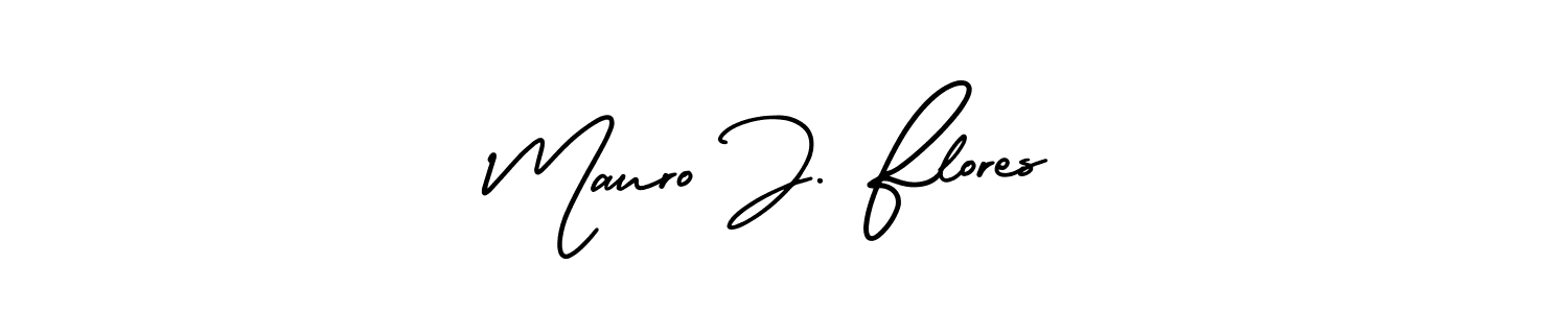 This is the best signature style for the Mauro J. Flores name. Also you like these signature font (AmerikaSignatureDemo-Regular). Mix name signature. Mauro J. Flores signature style 3 images and pictures png