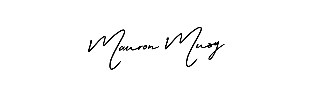The best way (AmerikaSignatureDemo-Regular) to make a short signature is to pick only two or three words in your name. The name Mauron Musy include a total of six letters. For converting this name. Mauron Musy signature style 3 images and pictures png