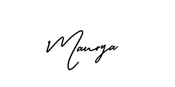 You should practise on your own different ways (AmerikaSignatureDemo-Regular) to write your name (Maurya) in signature. don't let someone else do it for you. Maurya signature style 3 images and pictures png