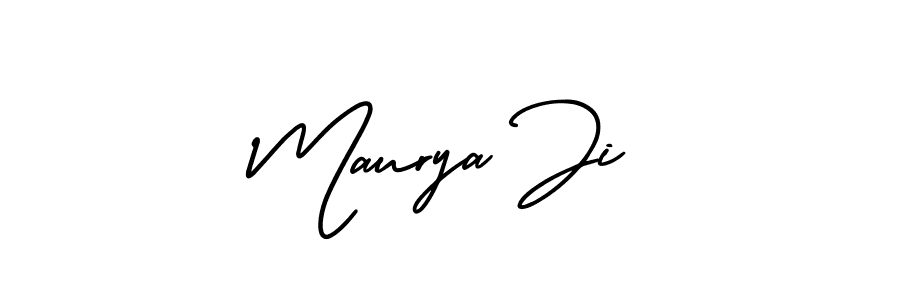 This is the best signature style for the Maurya Ji name. Also you like these signature font (AmerikaSignatureDemo-Regular). Mix name signature. Maurya Ji signature style 3 images and pictures png