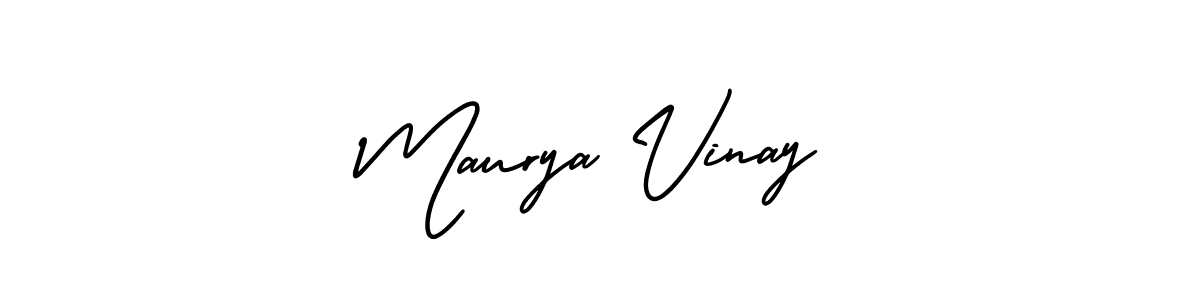 It looks lik you need a new signature style for name Maurya Vinay. Design unique handwritten (AmerikaSignatureDemo-Regular) signature with our free signature maker in just a few clicks. Maurya Vinay signature style 3 images and pictures png