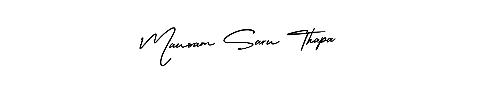 Use a signature maker to create a handwritten signature online. With this signature software, you can design (AmerikaSignatureDemo-Regular) your own signature for name Mausam Saru Thapa. Mausam Saru Thapa signature style 3 images and pictures png