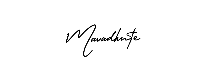 You should practise on your own different ways (AmerikaSignatureDemo-Regular) to write your name (Mavadhute) in signature. don't let someone else do it for you. Mavadhute signature style 3 images and pictures png