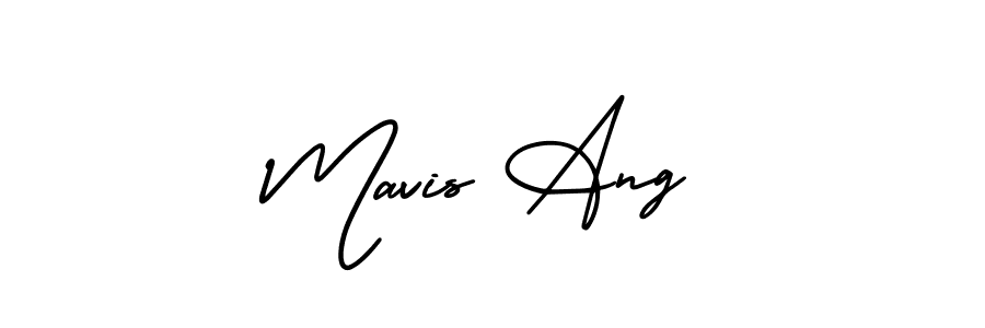 The best way (AmerikaSignatureDemo-Regular) to make a short signature is to pick only two or three words in your name. The name Mavis Ang include a total of six letters. For converting this name. Mavis Ang signature style 3 images and pictures png