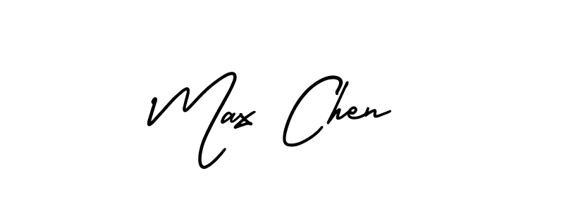 How to make Max Chen name signature. Use AmerikaSignatureDemo-Regular style for creating short signs online. This is the latest handwritten sign. Max Chen signature style 3 images and pictures png