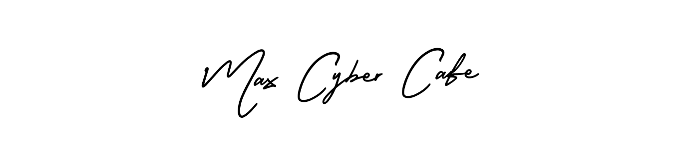 Create a beautiful signature design for name Max Cyber Cafe. With this signature (AmerikaSignatureDemo-Regular) fonts, you can make a handwritten signature for free. Max Cyber Cafe signature style 3 images and pictures png