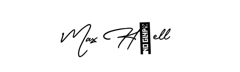 AmerikaSignatureDemo-Regular is a professional signature style that is perfect for those who want to add a touch of class to their signature. It is also a great choice for those who want to make their signature more unique. Get Max Hôell name to fancy signature for free. Max Hôell signature style 3 images and pictures png