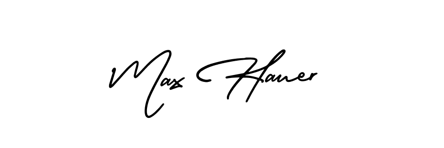 You should practise on your own different ways (AmerikaSignatureDemo-Regular) to write your name (Max Hauer) in signature. don't let someone else do it for you. Max Hauer signature style 3 images and pictures png