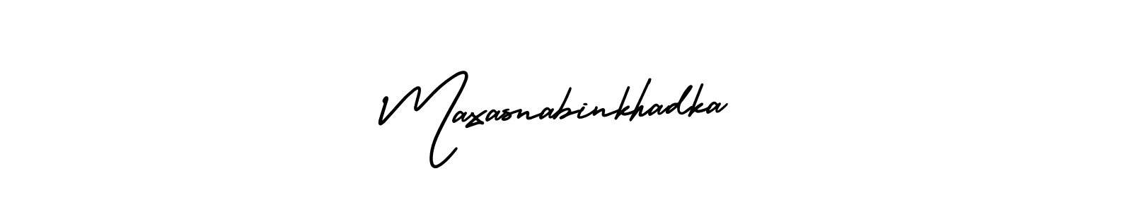 How to make Maxasnabinkhadka name signature. Use AmerikaSignatureDemo-Regular style for creating short signs online. This is the latest handwritten sign. Maxasnabinkhadka signature style 3 images and pictures png