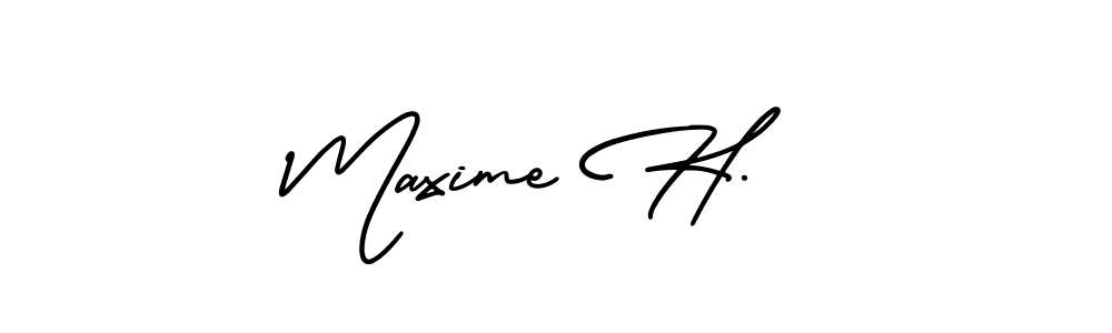 Also we have Maxime H.  name is the best signature style. Create professional handwritten signature collection using AmerikaSignatureDemo-Regular autograph style. Maxime H.  signature style 3 images and pictures png