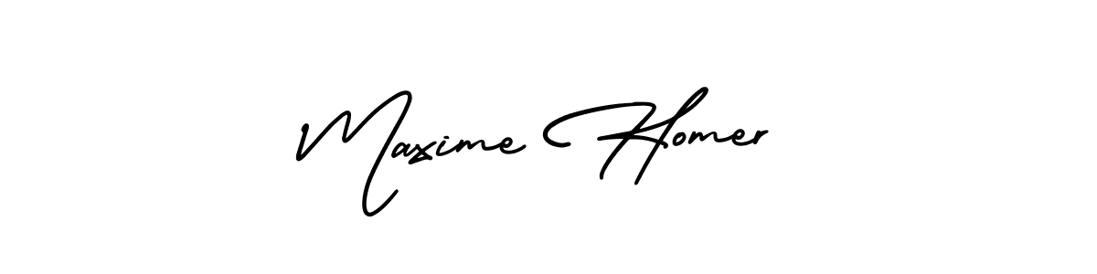 It looks lik you need a new signature style for name Maxime Homer. Design unique handwritten (AmerikaSignatureDemo-Regular) signature with our free signature maker in just a few clicks. Maxime Homer signature style 3 images and pictures png