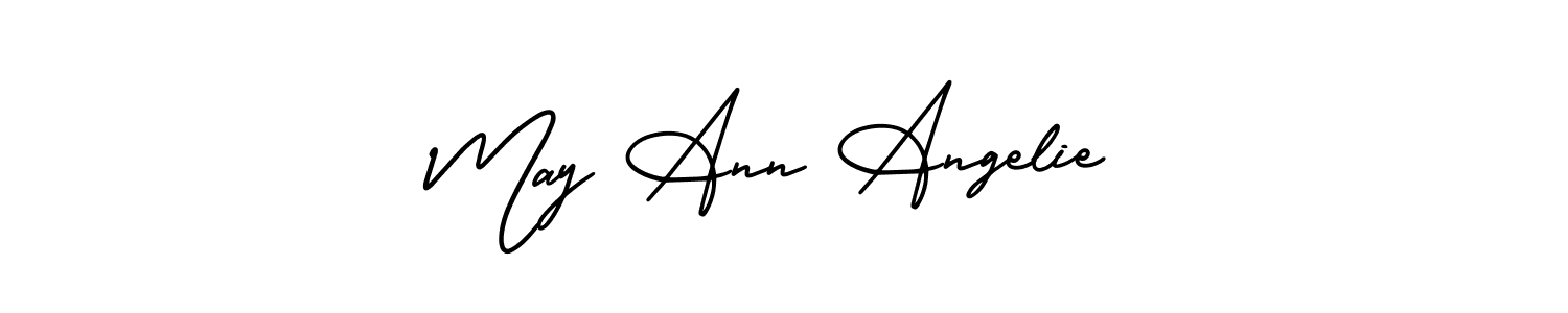 You should practise on your own different ways (AmerikaSignatureDemo-Regular) to write your name (May Ann Angelie) in signature. don't let someone else do it for you. May Ann Angelie signature style 3 images and pictures png