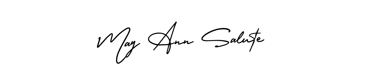 Also You can easily find your signature by using the search form. We will create May Ann Salute name handwritten signature images for you free of cost using AmerikaSignatureDemo-Regular sign style. May Ann Salute signature style 3 images and pictures png