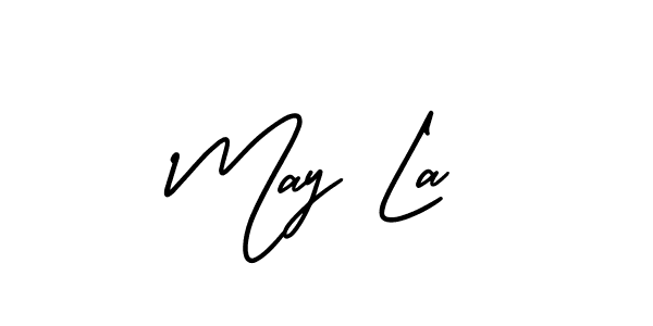 The best way (AmerikaSignatureDemo-Regular) to make a short signature is to pick only two or three words in your name. The name May La include a total of six letters. For converting this name. May La signature style 3 images and pictures png