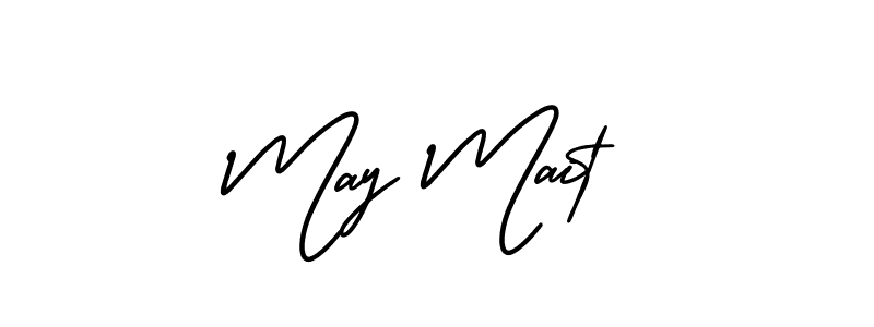 if you are searching for the best signature style for your name May Mait. so please give up your signature search. here we have designed multiple signature styles  using AmerikaSignatureDemo-Regular. May Mait signature style 3 images and pictures png