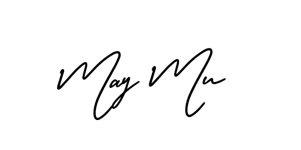 Create a beautiful signature design for name May Mu. With this signature (AmerikaSignatureDemo-Regular) fonts, you can make a handwritten signature for free. May Mu signature style 3 images and pictures png