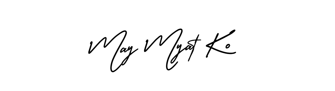 How to make May Myat Ko signature? AmerikaSignatureDemo-Regular is a professional autograph style. Create handwritten signature for May Myat Ko name. May Myat Ko signature style 3 images and pictures png