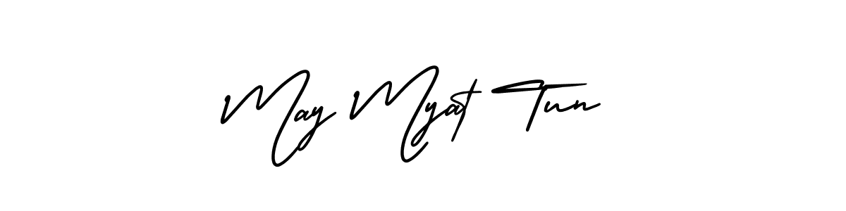 Create a beautiful signature design for name May Myat Tun. With this signature (AmerikaSignatureDemo-Regular) fonts, you can make a handwritten signature for free. May Myat Tun signature style 3 images and pictures png