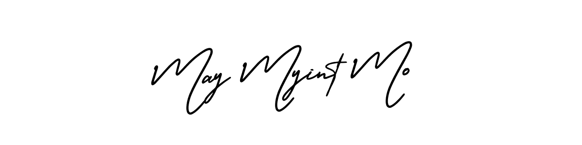 AmerikaSignatureDemo-Regular is a professional signature style that is perfect for those who want to add a touch of class to their signature. It is also a great choice for those who want to make their signature more unique. Get May Myint Mo name to fancy signature for free. May Myint Mo signature style 3 images and pictures png