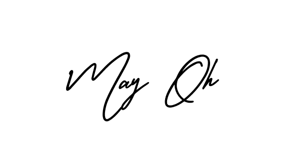 Use a signature maker to create a handwritten signature online. With this signature software, you can design (AmerikaSignatureDemo-Regular) your own signature for name May Oh. May Oh signature style 3 images and pictures png