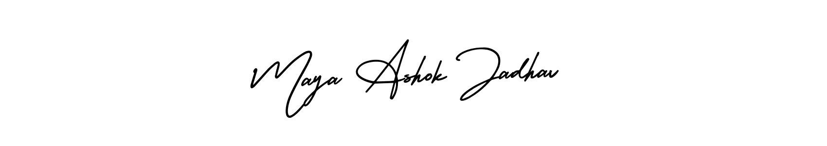 Also You can easily find your signature by using the search form. We will create Maya Ashok Jadhav name handwritten signature images for you free of cost using AmerikaSignatureDemo-Regular sign style. Maya Ashok Jadhav signature style 3 images and pictures png