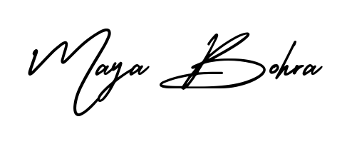 Personalize your online presence with Maya Bohra signature rendered in elegant AmerikaSignatureDemo-Regular font. Great for website footers and blogs. Maya Bohra signature style 3 images and pictures png
