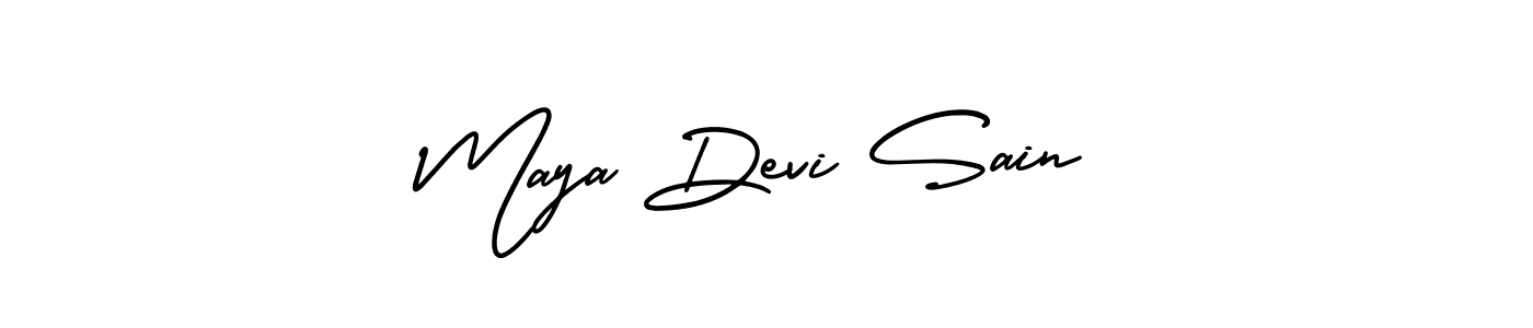 AmerikaSignatureDemo-Regular is a professional signature style that is perfect for those who want to add a touch of class to their signature. It is also a great choice for those who want to make their signature more unique. Get Maya Devi Sain name to fancy signature for free. Maya Devi Sain signature style 3 images and pictures png