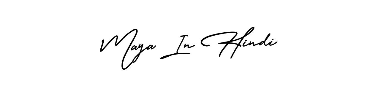 Maya In Hindi stylish signature style. Best Handwritten Sign (AmerikaSignatureDemo-Regular) for my name. Handwritten Signature Collection Ideas for my name Maya In Hindi. Maya In Hindi signature style 3 images and pictures png