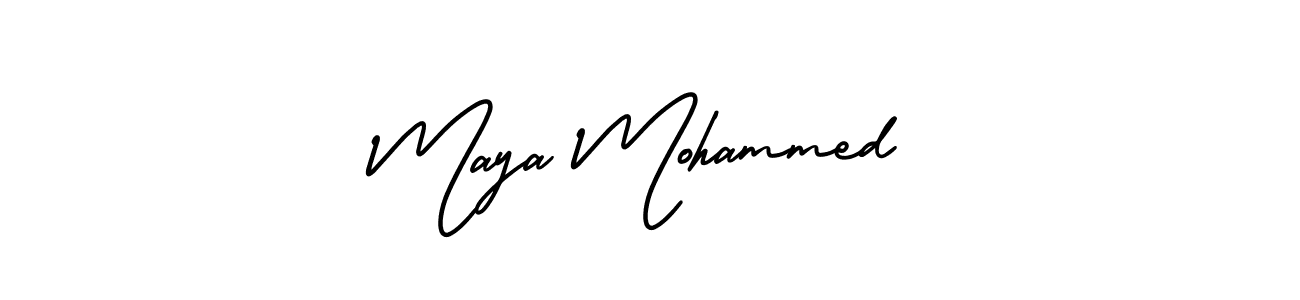 How to Draw Maya Mohammed signature style? AmerikaSignatureDemo-Regular is a latest design signature styles for name Maya Mohammed. Maya Mohammed signature style 3 images and pictures png