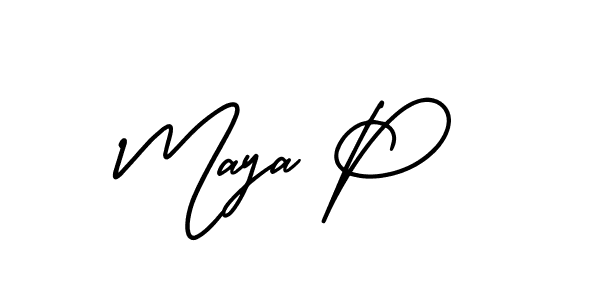 How to make Maya P signature? AmerikaSignatureDemo-Regular is a professional autograph style. Create handwritten signature for Maya P name. Maya P signature style 3 images and pictures png