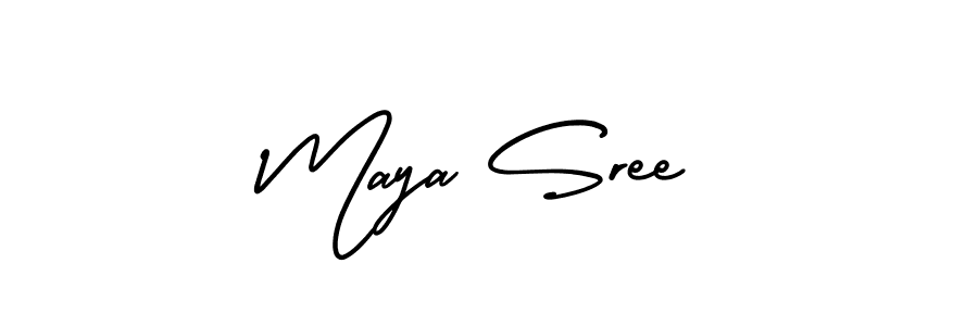 Make a beautiful signature design for name Maya Sree. With this signature (AmerikaSignatureDemo-Regular) style, you can create a handwritten signature for free. Maya Sree signature style 3 images and pictures png