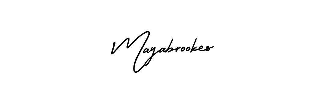 AmerikaSignatureDemo-Regular is a professional signature style that is perfect for those who want to add a touch of class to their signature. It is also a great choice for those who want to make their signature more unique. Get Mayabrookes name to fancy signature for free. Mayabrookes signature style 3 images and pictures png